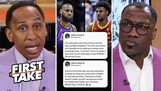 FIRST TAKE | Let the kid be a kid - Stephen A blames LeBron after Bronny dropped from NBA Mock Draft