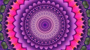 FREE 4K 60p Psychedelic AI Flowers KALEIDOSCOPE SCREENSAVER 1 RPM 1-Min-LOOP 3 Hrs w/Binaural Beats