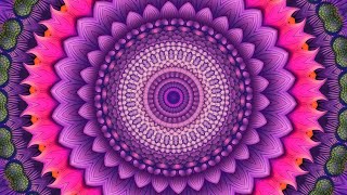 FREE 4K 60p Psychedelic AI Flowers KALEIDOSCOPE SCREENSAVER 1 RPM 1-Min-LOOP 3 Hrs w/Binaural Beats