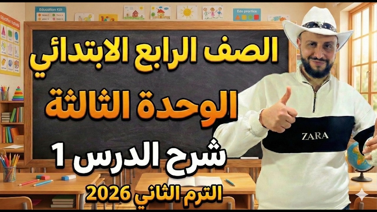 شرح منهج انجليزي الصف الرابع الإبتدائي | الوحدة الثالثة الدرس 1 – الترم الثاني 2026 online