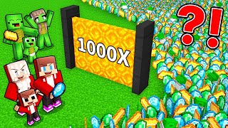 How Mikey Family and JJ Family Created Multiplicator in Minecraft (Maizen)