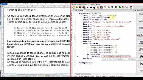 Resolucion 3era semana ejercicio C - pseint si entonces, si anidado, funcion Y, funcion O, segun