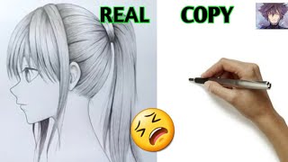 Recreation Farjana Drawing Academy|Anime Girl Drawing Tutorial for beginners by One pencil ||Art ||