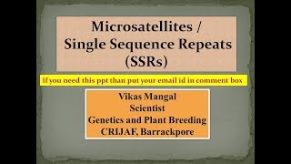 Microsatellites | Single Sequence Repeats (SSRs) Markers Wealth