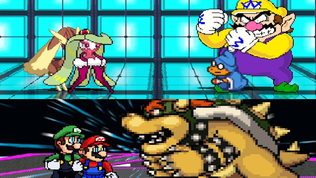 Tsareena & Lopunny VS Kamek & Wario + Mario & Luigi VS Bowser | MUGEN 1.1