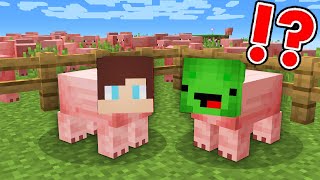 Escape Or Get Eaten As Pigs In Minecraft JJ and Mikey became to PIGS challenge Maizen