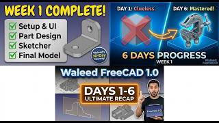 How Much Can You Learn in 7 Days? | FreeCAD 1.0 (Days 1-6)