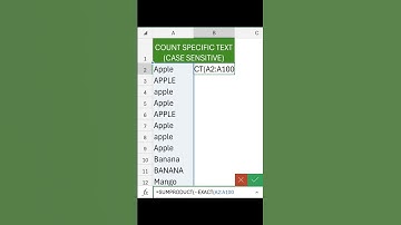 Count Specific Text (Case Sensitive) #exceltips #exceltricks