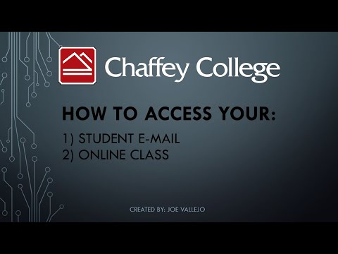 Accessing Chaffey College E-mail and Canvas