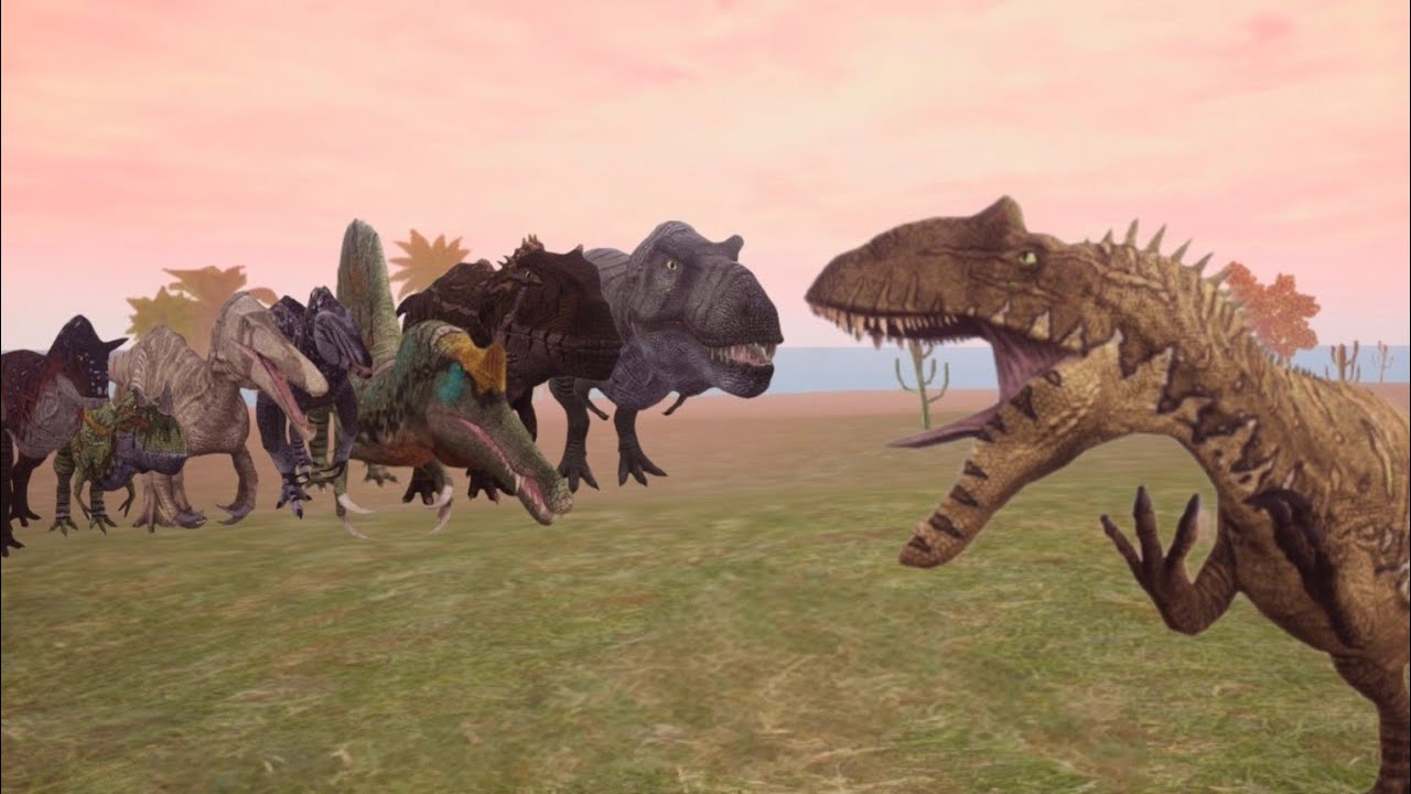 Аллозавр против Тираннозавра, Спинозавра, Гиганотозавра [TCDI]