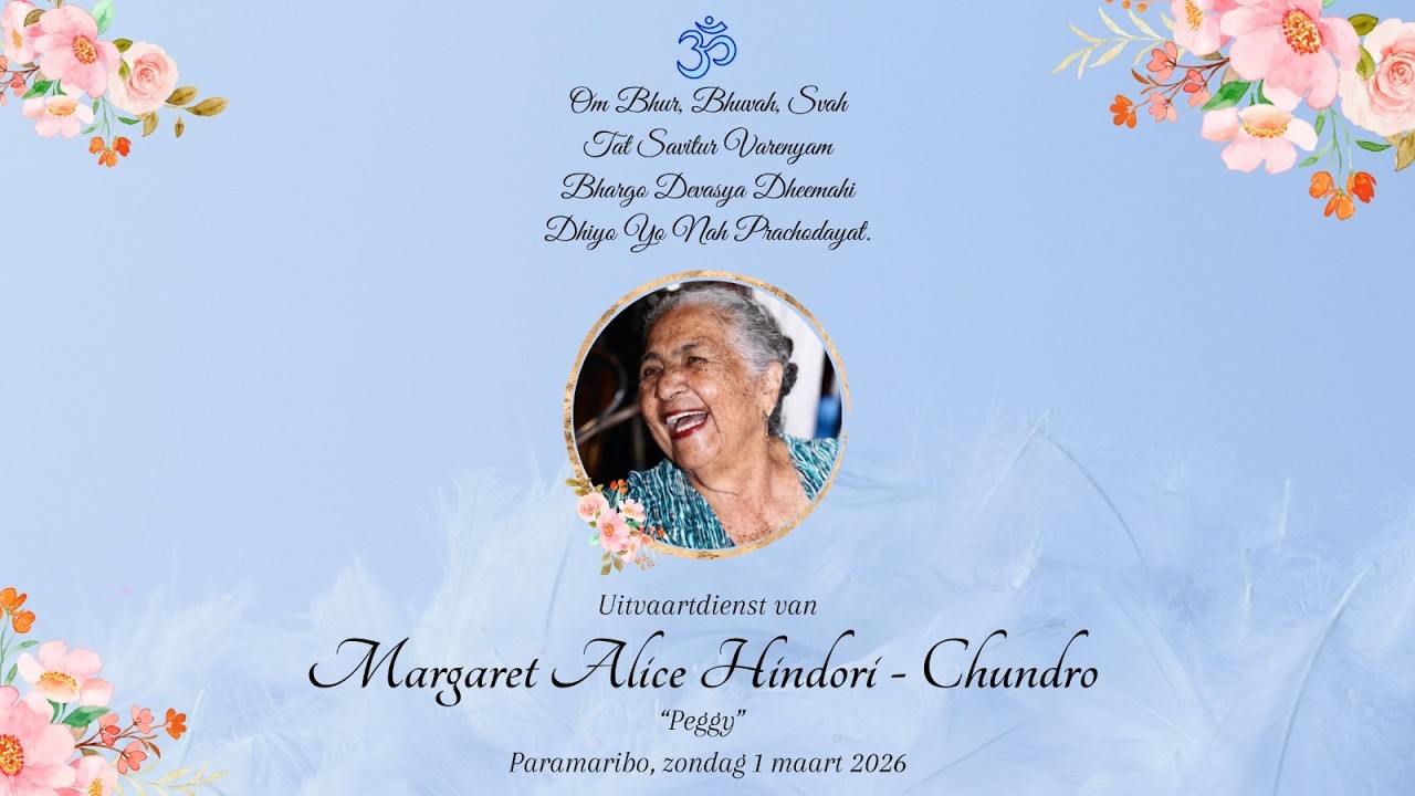 Uitvaartdienst van Margaret Alice Hindori - Chundro