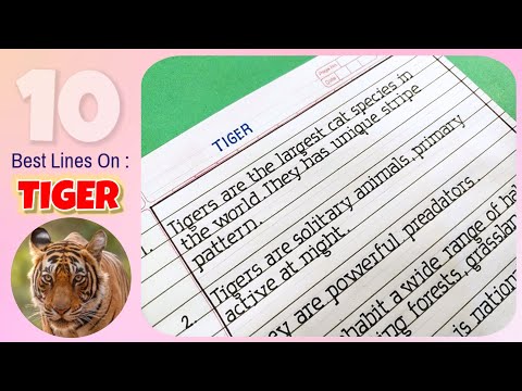 10 lines on TIGER 🐯 | TIGER 10 lines essay in english