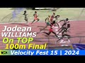 Jodean williams supreme  remona burchell  krystal sloley  women 100m final a  velocity fest 15