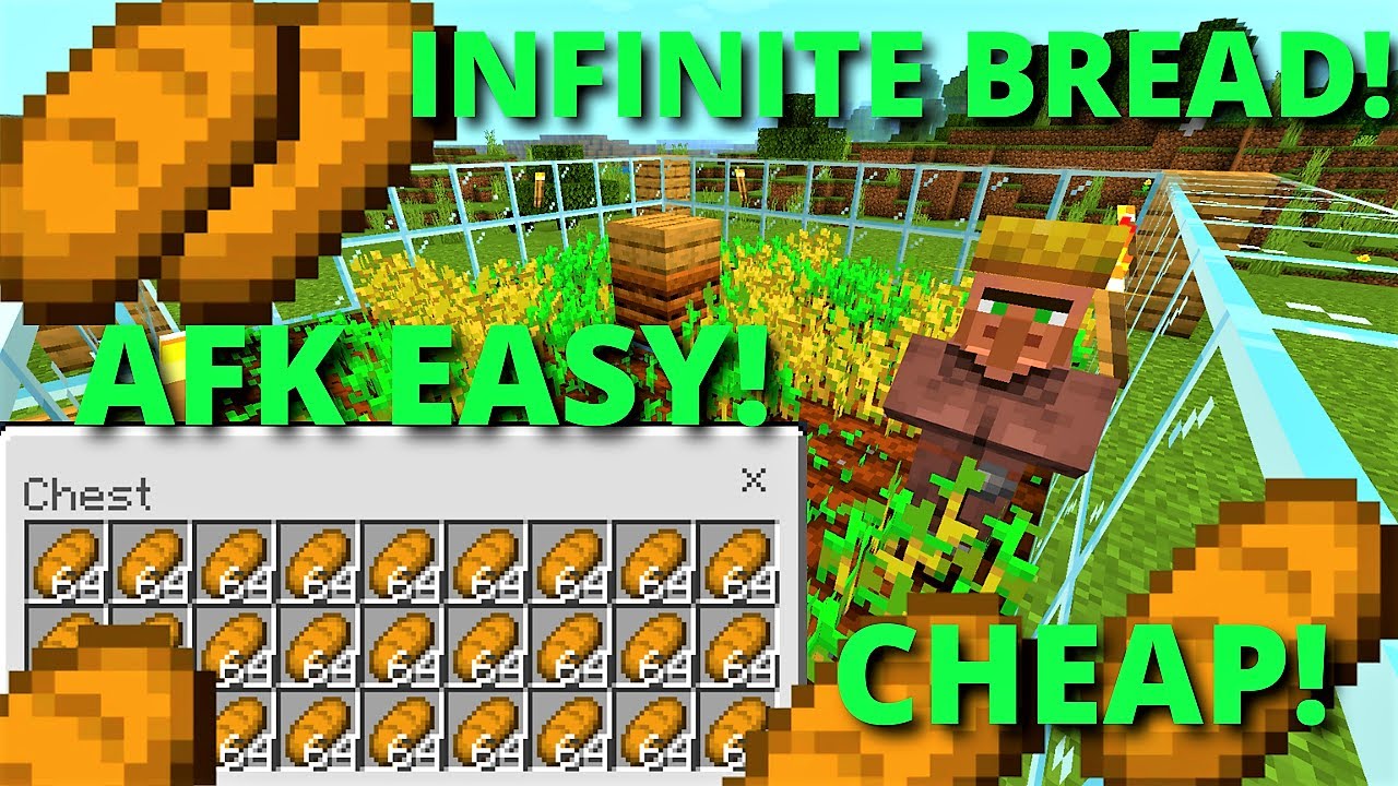 Easy 1.20 AFK CROP/BREAD FARM TUTORIAL Minecraft Bedrock (MCPE/Xbox/PS4 ...