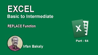 64. Replace Function in Excel 2013 Urdu Tutorials by Irfan Bakaly