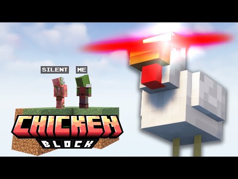 Chicken Skyblock drives us mad in Minecraft Chicken Block (w. @silentwisperer)