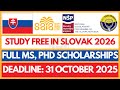 Slovak Government National Scholarship 2026 27 Fully Funded Masters PhD In Slovakia Apply Now