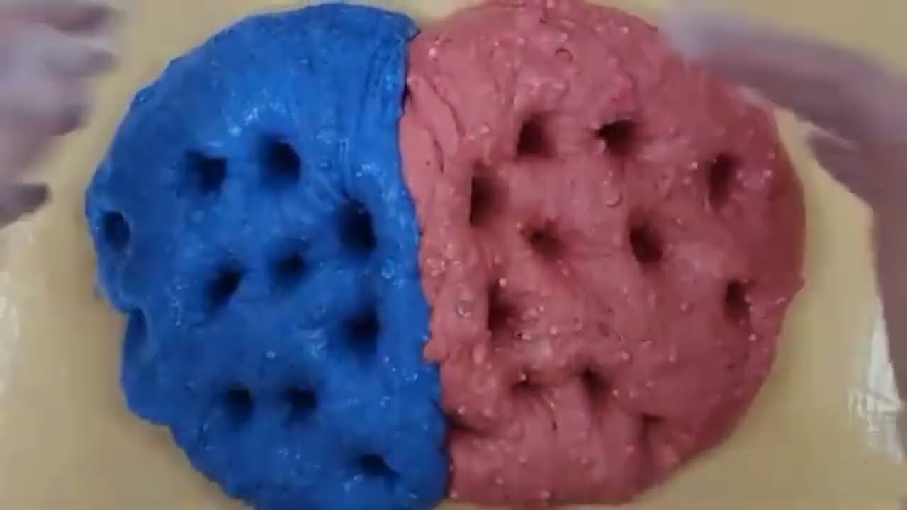 ASMR Little Twin Star Pink vs Blue Slime Mixing Makeup Into Slime! Satisfying Slime Video 