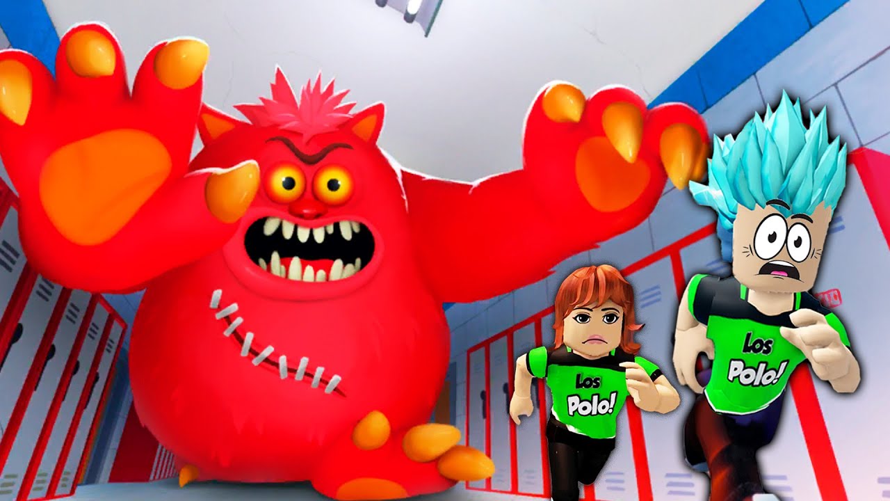 Los Polo escapan de la escuela del monstruo en Roblox!!