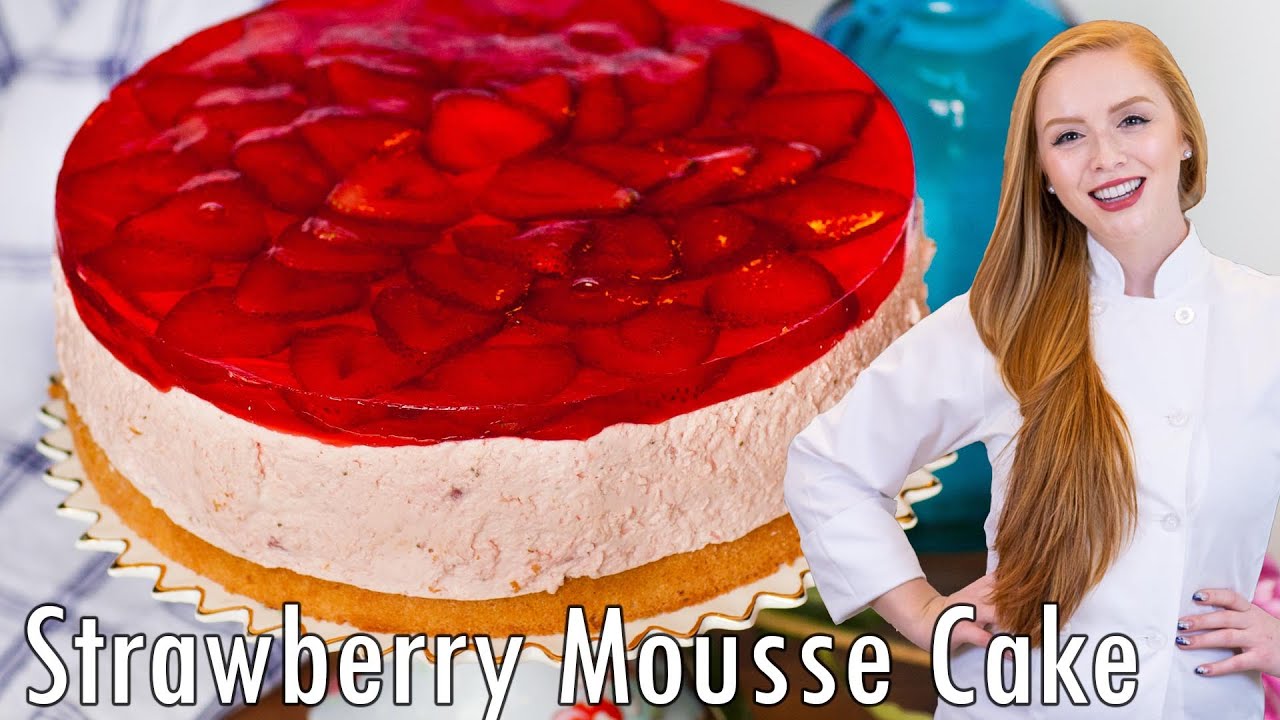 Glaze On Top Of Strawberry Mousse Cake Glaze On Top Of Strawberry Mousse Cake