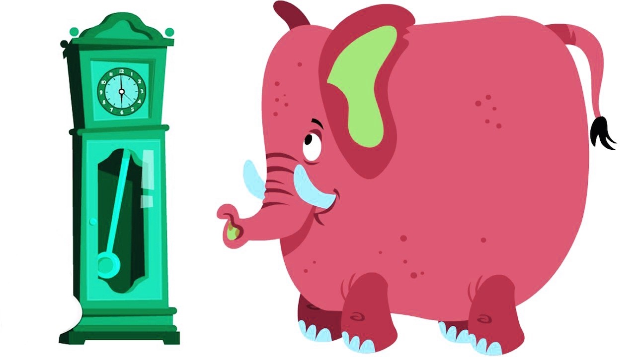 🐘 Hickory Dickory Dock Elephant Remix | Funny Animal Effects Kids Song | Nursery Rhymes for Children