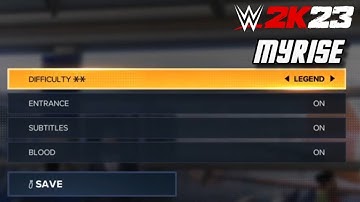 WWE 2K23 - How To Change Difficulty in MyRISE