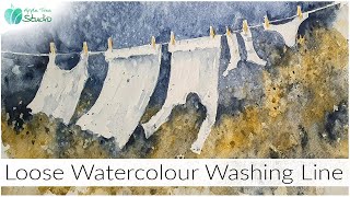 Loose Watercolour Washing Line