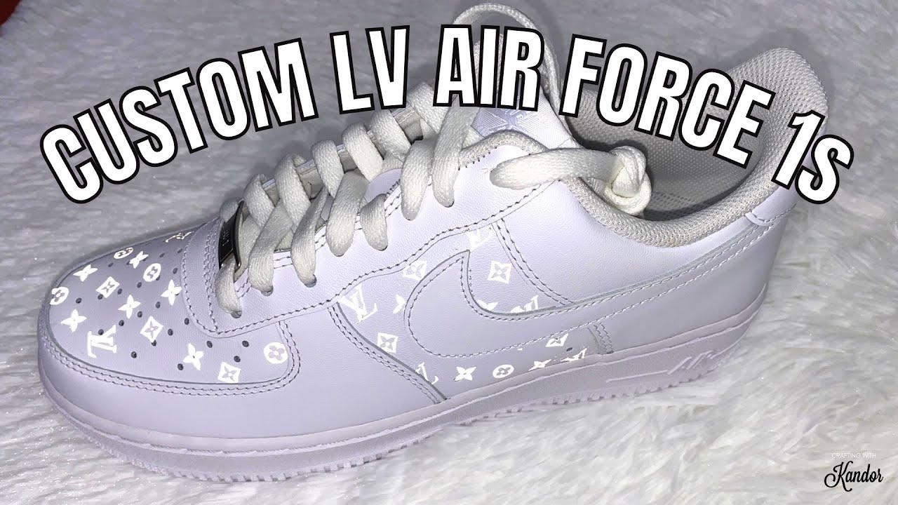 Painting Supreme x Louis Vuitton drip effect onto Nike Air Force 1