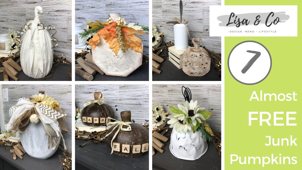 🍁 Junk Pumpkins. |  Almost Totally FREE Fall Home Decor!  |  Lisa & Company
