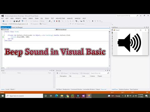 How to produce beep sound in visual basic.net | Produce beep tone in visual basic.net