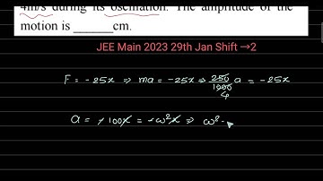 A particle of mass 250 g executes a simple harmonic motion under a periodic force F = (- 25X ) N. th