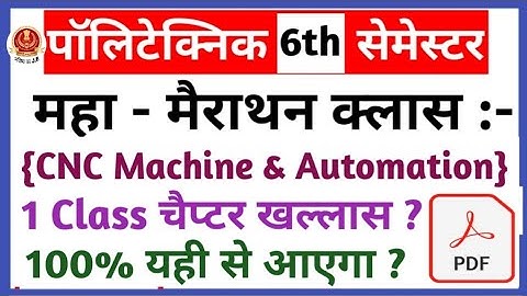 Mahamarathon Class | CNC Machine & Automation | Very Important.