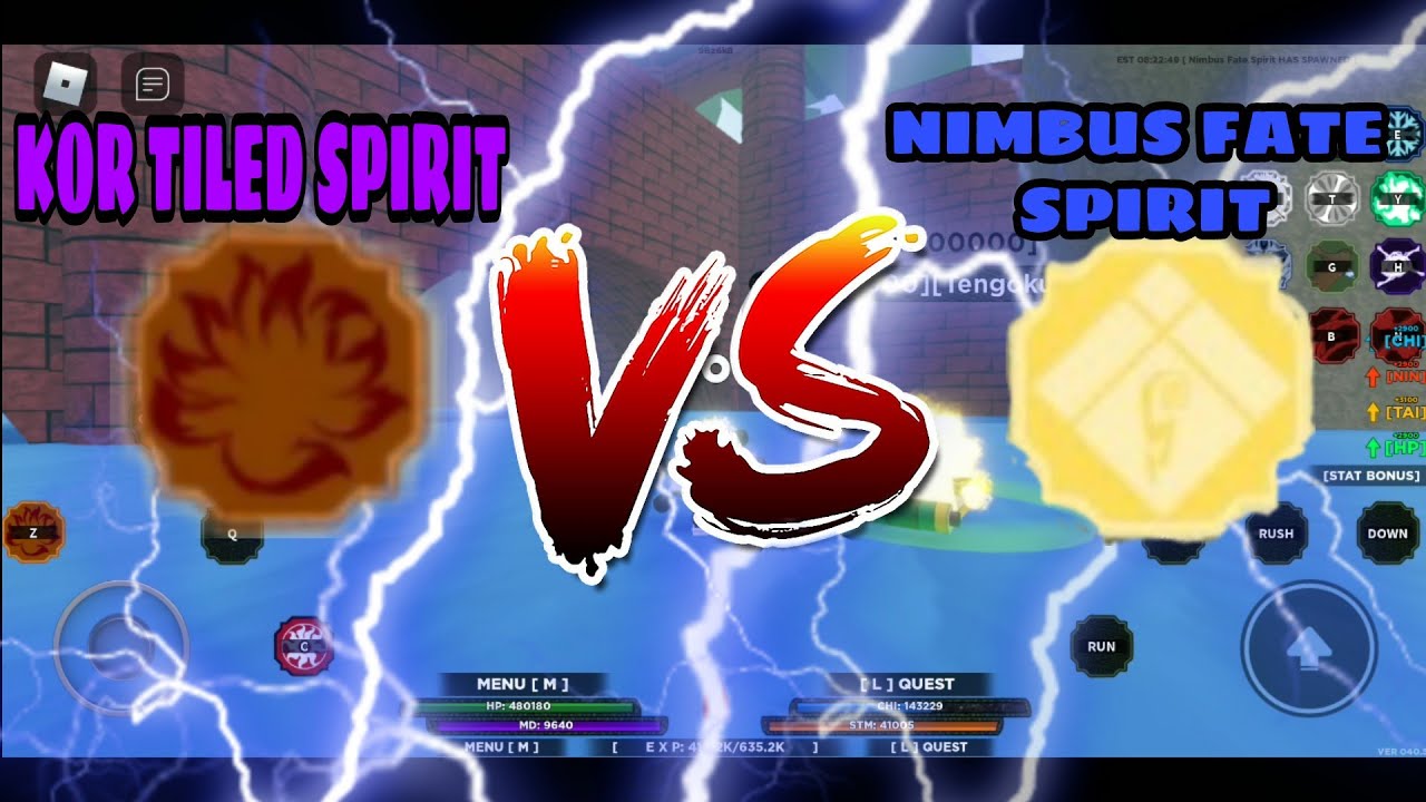 Kor tiled spirit VS Nimbus fate spirit | shindo life 🐉