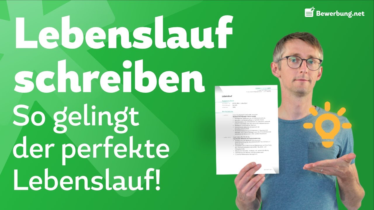 LEBENSLAUF SCHREIBEN: Perfekten Lebenslauf erstellen - YouTube