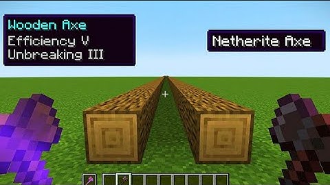 Efficiency V + Unbreaking Wooden Axe VS Netherite Axe ( Which Is This Faster??? 🤔 )