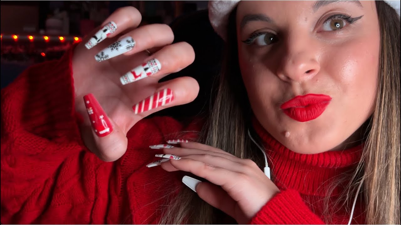 ASMR (1h) tapping & scratching #1 ~ objetos rojos 🎁