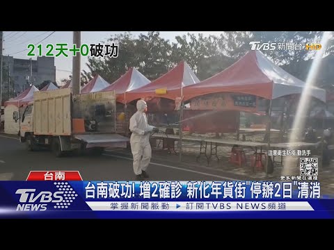 台南破功! 增2本土確診 新化年貨街「停辦2日」清消｜TVBS新聞