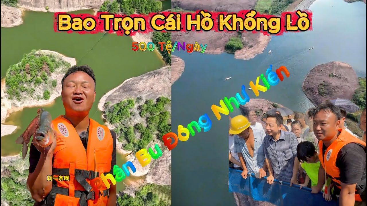 Hôm nay bao trọn cái hồ nước khổng lồ như mê cung, ai cũng đồn có “quái vật” trăm cân