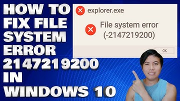 How To Fix File System Error Code -2147219200 in Windows 10