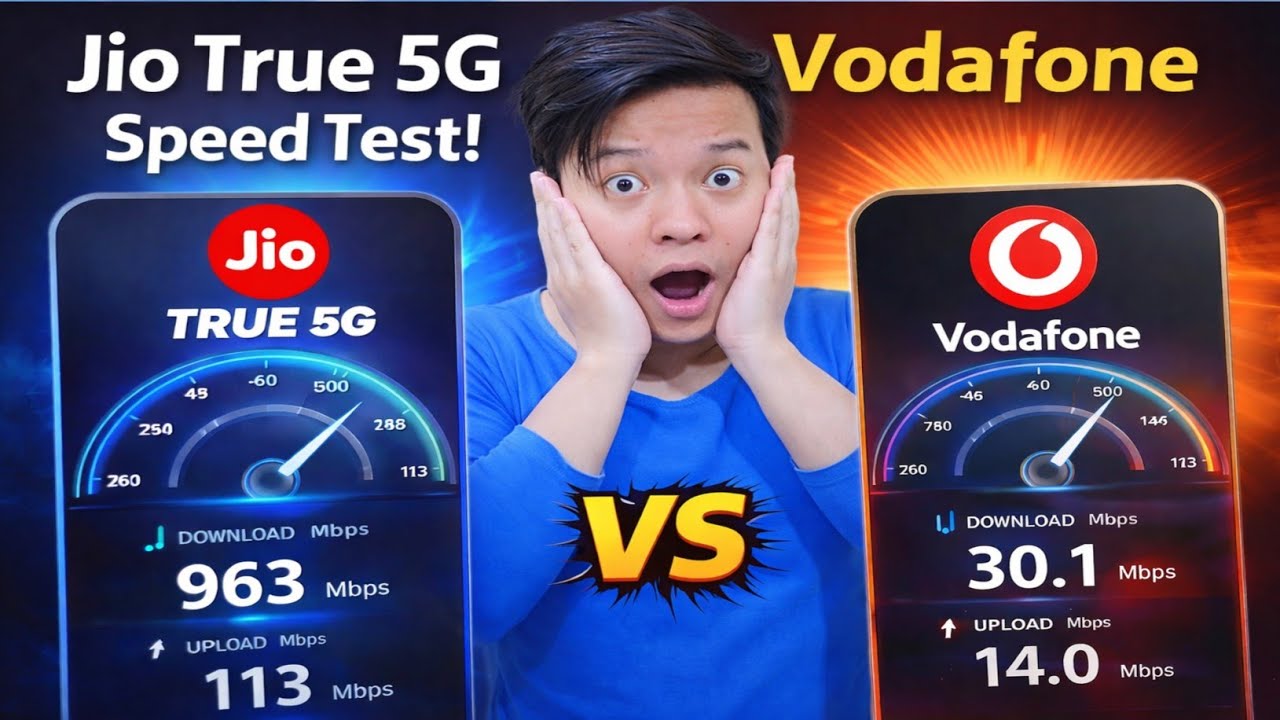 True Test Speed Jio True 5G vs Vodafone Speed Test 🔥 | Shocking Internet Speed ...