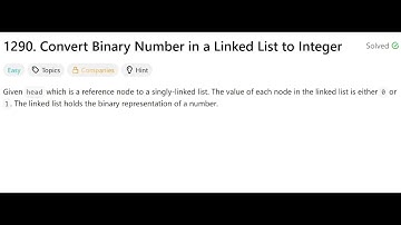 Convert Binary Number in a Linked List to Integer| @faang-academy