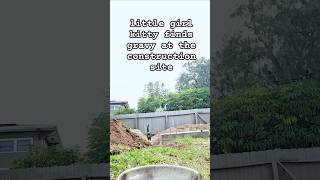 little girl kitty finds gravy at the construction site 🚧