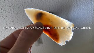 Flint Knapping a citrus style Spearpoint out of Agatized Pinhead Coral