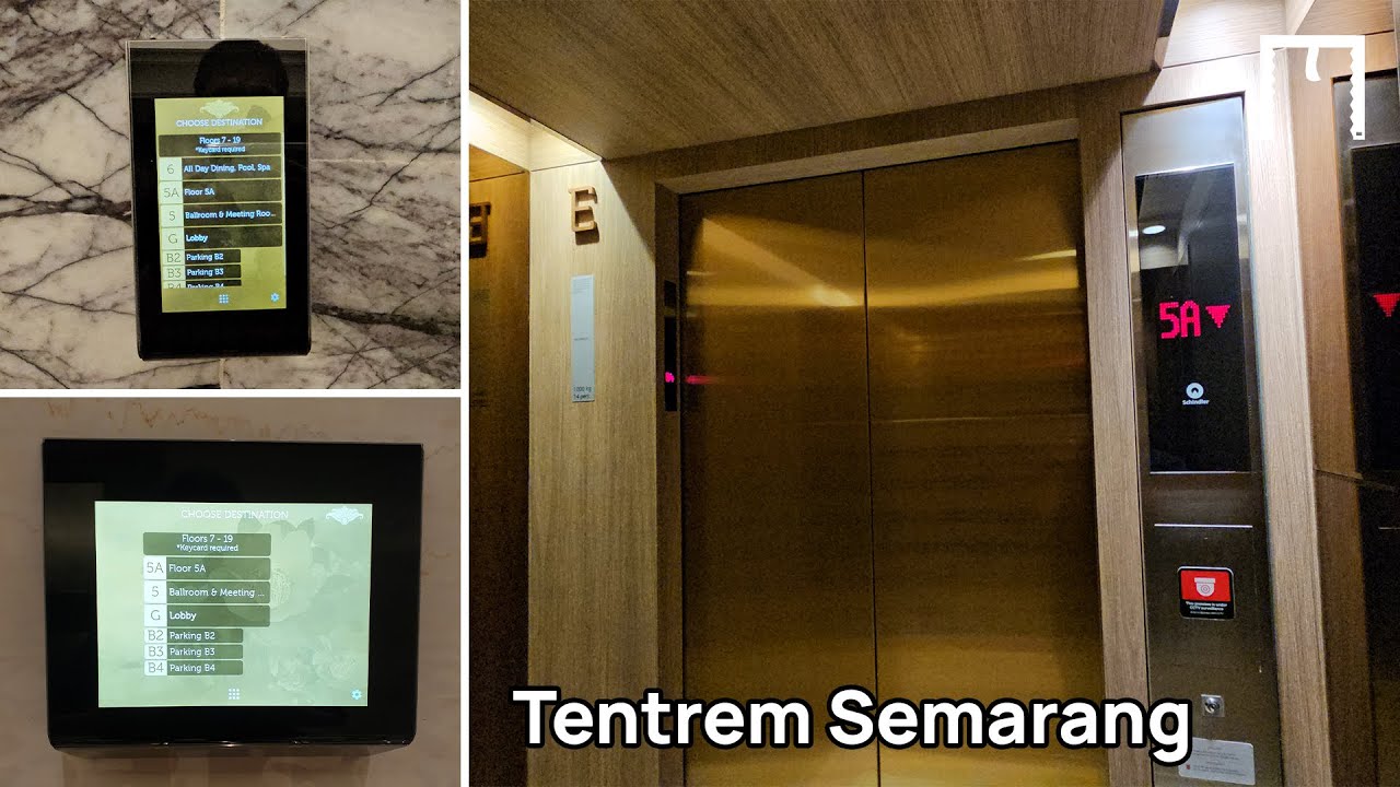 Schindler 5500 Elevators with PORT Destination Dispatch at Tentrem Hotel Semarang