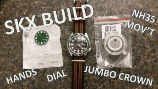SKX Build - NH35, Dial, Hands, and Jumbo Crown Install - YouTube