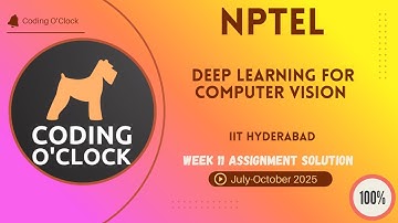Deep Learning for Computer Vision Week 11 QUIZ Solution July-October 2025 IIT Hyderabad