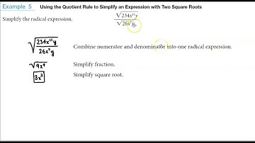 Math 10 1.3 Example 5 Using the Quotient Rule to Simplify an Expression with Two Square Roots