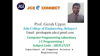 JCE CSE Computer Programming Laboratory 18CPL27 (E Div) Lab Program 15.1