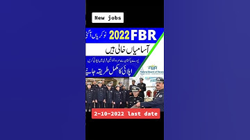 FBR jobs 2022 -  #fbr #jobs #shortsvideo