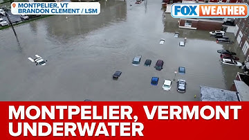 Drone Video Shows The Historic And Devastating Flooding In Downtown Montpelier, VT